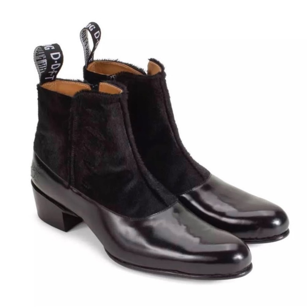 John Fluevog Black Leather Ankle Boots